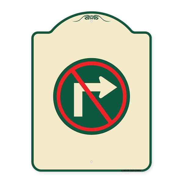 Signmission No Right Turn Graphic Only Heavy-Gauge Aluminum Architectural Sign, 24" x 18", TG-1824-23592 A-DES-TG-1824-23592 - main